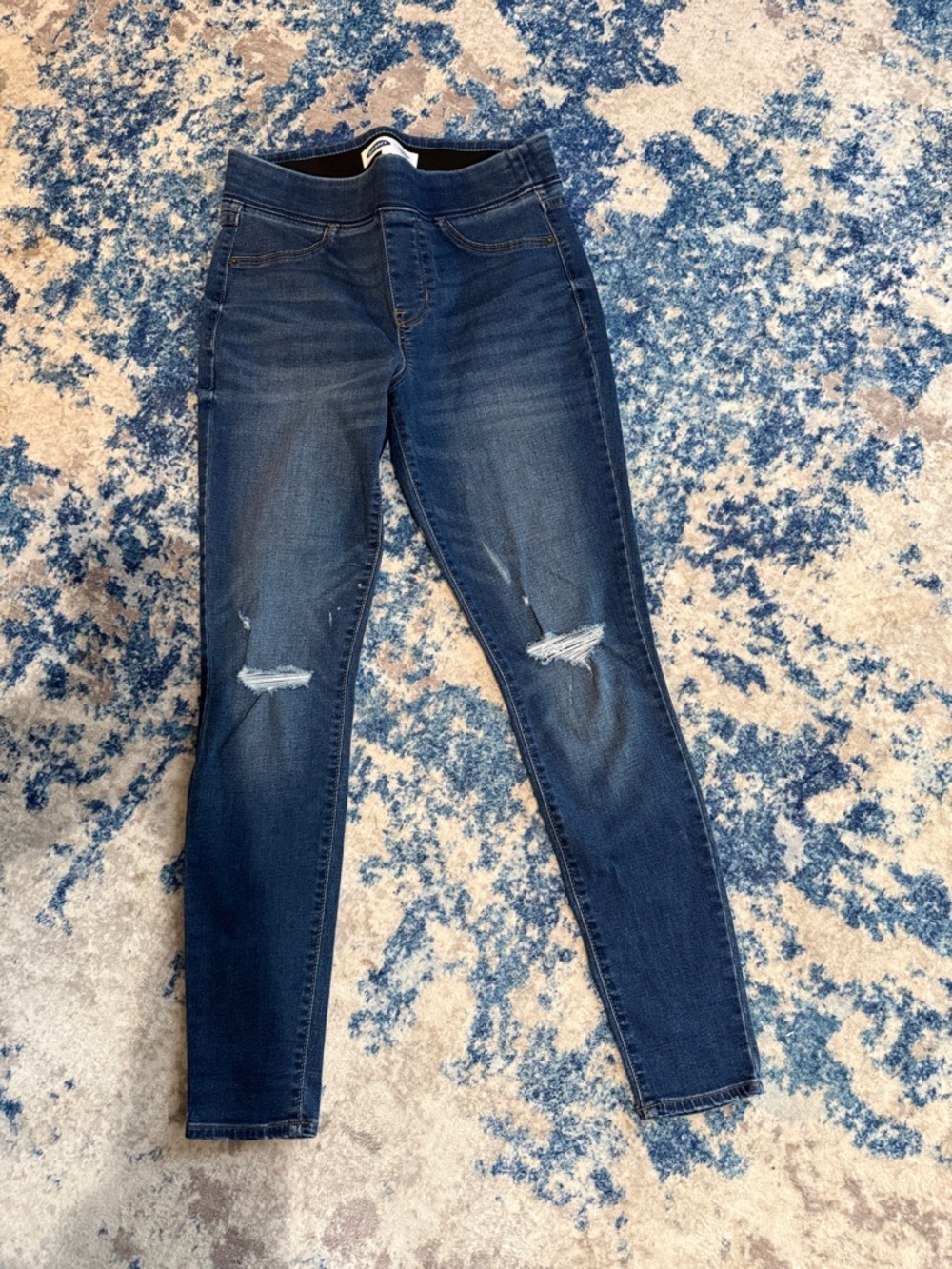 Old Navy Dark Blue Skinny Jeans with Knee Rips